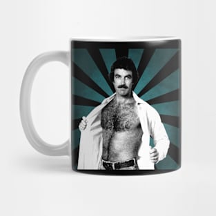 Tom Selleck II Retro Pixel II 70s Mug